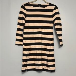 Theory Black and Cream Long Sleeve Dress